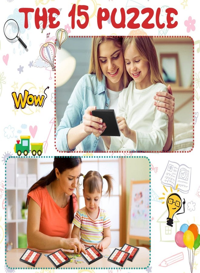 Suilung 12 Pcs Number Slide Puzzles 15 Puzzle Slide Game Brain IQ Educational Teaser Learning Tool Number Learning Educational Toys for Christmas Party Favor, 2.6 x 2.6 Inch - Image 5